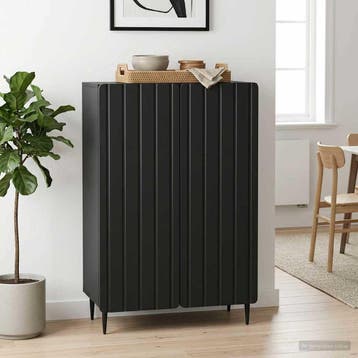 vidaXL Dressoir Zwart 66 x 34,5 x 92 cm Bewerkt hout, Verzenden, Nieuw, Overige houtsoorten, Minder dan 50 cm