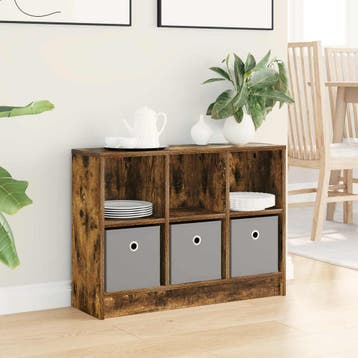 vidaXL Dressoir Gerookt eiken 73,5 x 22,5 x 53,5 cm, Verzenden, Nieuw, 50 tot 100 cm, Minder dan 25 cm