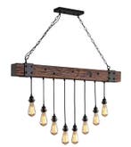 Industriële Houten Balk Hanglamp – 8-Lichts Retro Design, Verzenden, Nieuw