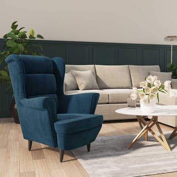 vidaXL Fauteuil fluweel blauw, Huis en Inrichting, Fauteuils, Verzenden, Nieuw