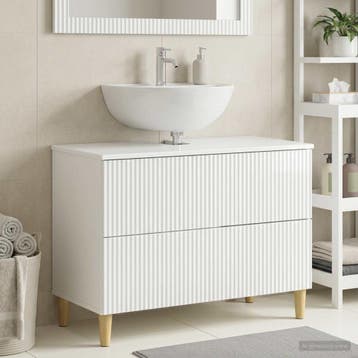 vidaXL Badkamer wastafelkast ARNHEM Hoogglans Wit 82 x 41 x, Verzenden, Nieuw, Wastafelkast