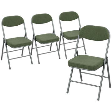 4-delige Set Gevoerde Klapstoelen, Opvouwbare Stoelen Met Ko, Huis en Inrichting, Kasten | Wandmeubels, Verzenden, Nieuw