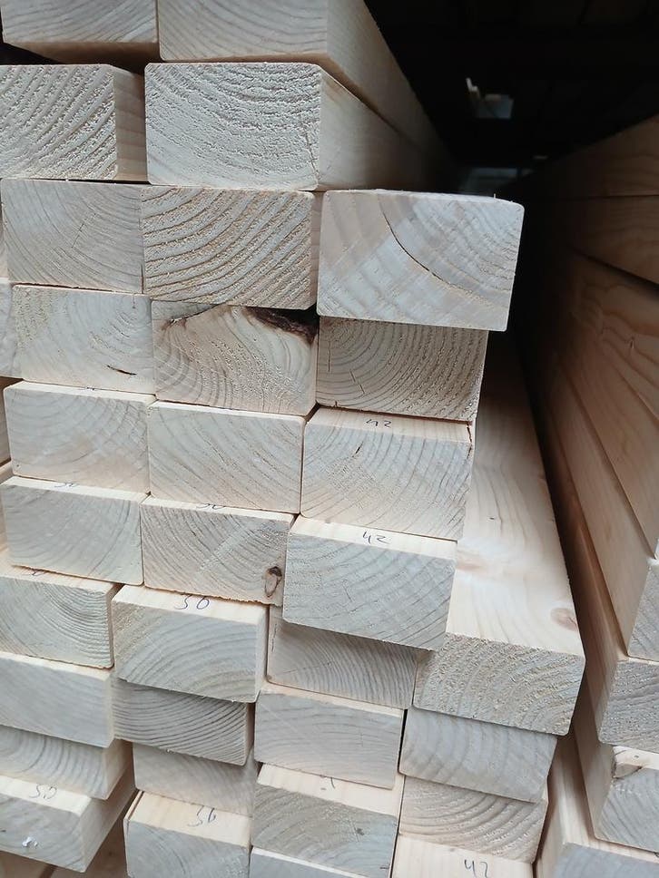 50x75 vuren geschaafd regel   netto 44x70   prijs per m1, Doe-het-zelf en Verbouw, Hout en Planken, Vuren, 300 cm of meer, 25 tot 50 mm