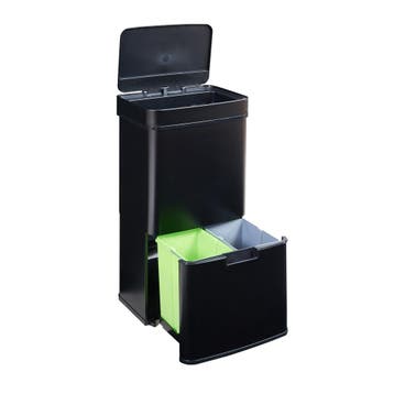 Sensorprullenbak Venna 62 liter 75x42x32 cm zwart [en.casa], Verzenden, Nieuw