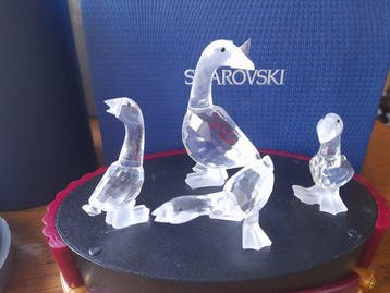 Swarovski - Beeldje - Ganzen familie - Kristal
