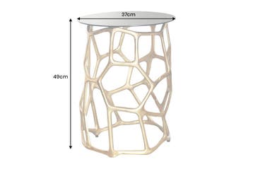 Handgemaakte bijzettafel LIQUID GEOMETRY 50cm goud rond, Huis en Inrichting, Tafels | Sidetables, Ophalen of Verzenden, Nieuw