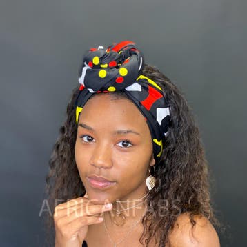 Afrikaanse hoofddoek / headwrap - Rood / gele mud, Ophalen of Verzenden, Nieuw