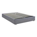 Tweepersoonsbed Nola met bedbodem linnen 200x140 cm grijs [e, Verzenden, Nieuw