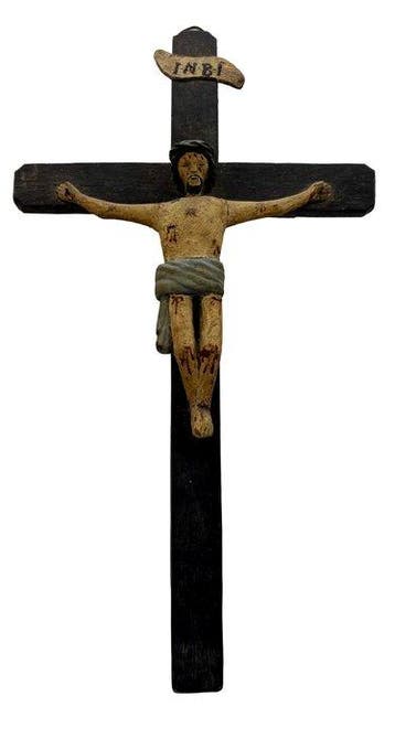 sculptuur, Cristo crocifisso - XIX secolo - 55 cm -