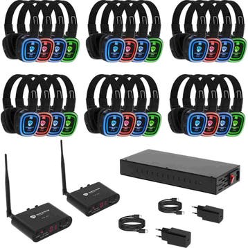 Devine BeatStream Silent Disco Pro set met 24 hooftelefoons, Verzenden, Nieuw