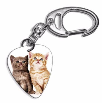 2 Lieve katjes plectrum ketting, sleutelhanger of oorbellen, Ophalen of Verzenden, Nieuw