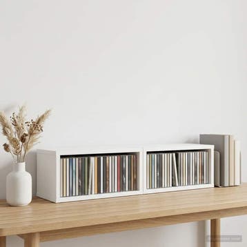 vidaXL CD Opslag Rek 2 st Wit 40 x 17 x 17 cm Bewerkt hout, Verzenden, Nieuw
