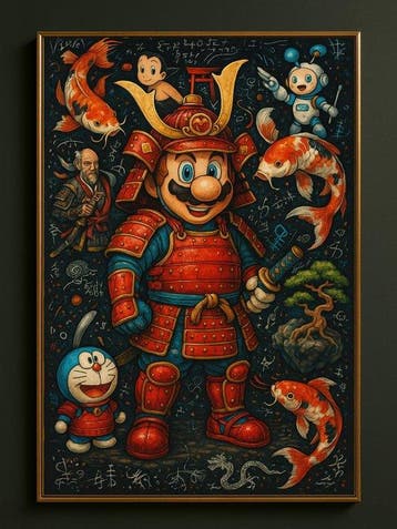 Sylar T. - Super Mario Bushido V.1. 40x60cm, Spelcomputers en Games, Nieuw