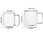 Dubbelwandige Glazen Koffiemok met Handvat 150–350 ml, Verzenden, Nieuw
