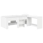 vidaXL Hoge Bed Frame met Bureau voor Kinderen Wit 98.5 x, Verzenden, Nieuw, Wit, Hout