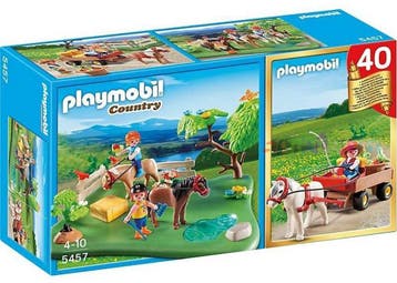 Playmobil Ponyweide met Hooiwagen - 5457 (Nieuw), Verzenden, Nieuw