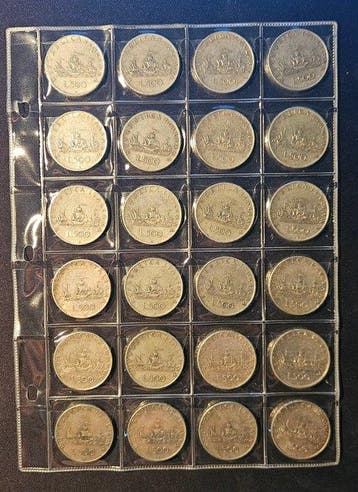 Italië, Republiek 500 Lire argento (24 monete)