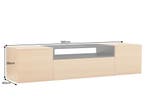 TV-bord LOFT 160 cm hangend naturel zwart - 47808, Ophalen of Verzenden, Nieuw