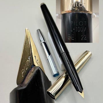 Pilot - Vintage L-100V (Black) - 14K Gold Nib (F) - with, Nieuw