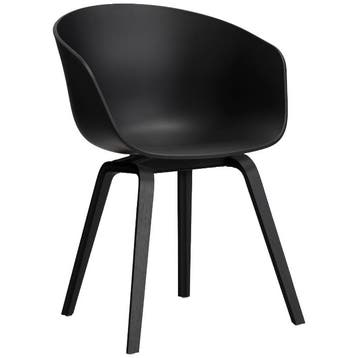 flinders Hay Aac22 Stoel Zwart Gelakt Eiken Onderstel Black, Ophalen of Verzenden, Zo goed als nieuw, Zwart, Modern