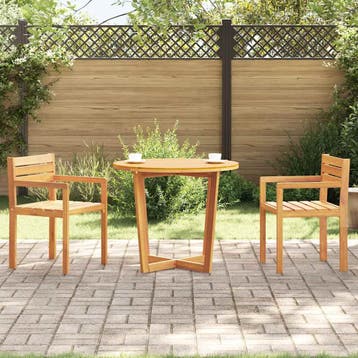vidaXL Tuintafel rond Ø90x75 cm massief acaciahout, Tuin en Terras, Verzenden, Nieuw, Hout