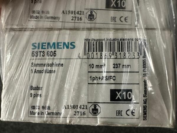Veiling - 2x Siemens 5ST3605 SIE PIN BUS BAR 10QMM 9X, Zakelijke goederen, Machines en Bouw | Industrie en Techniek