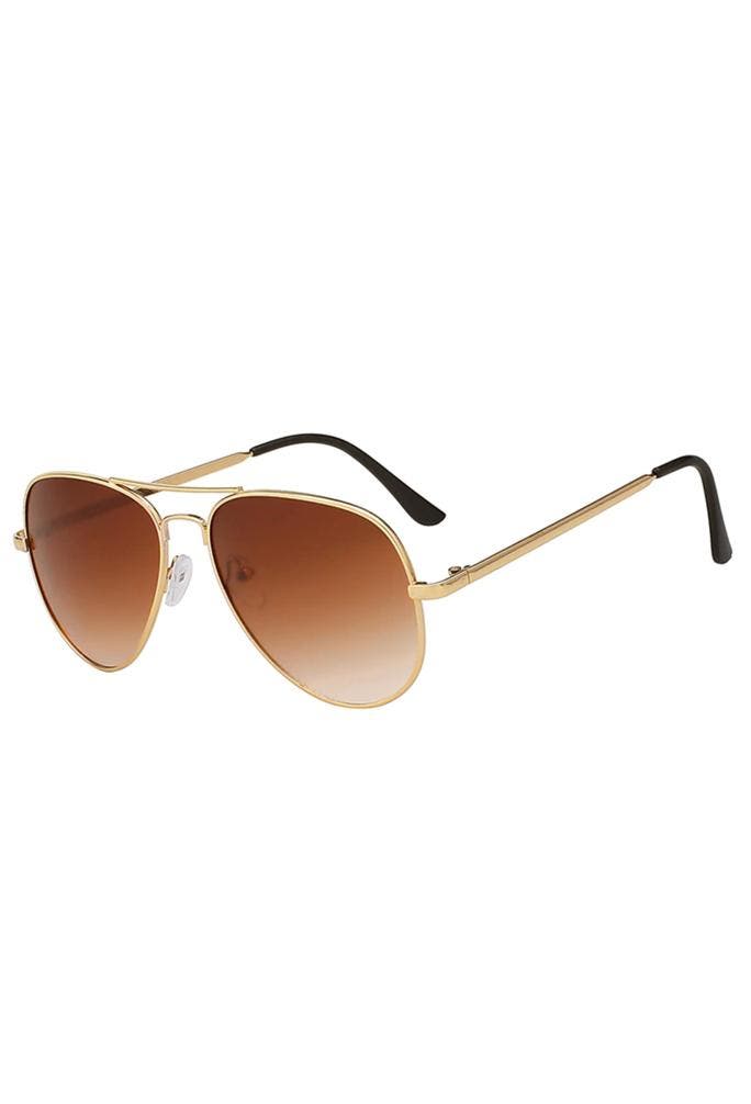 KIMU® Zonnebril Avator Heren Goud Montuur Bruine Glazen Grad, Sieraden, Tassen en Uiterlijk, Zonnebrillen en Brillen | Heren, Nieuw