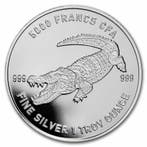Chad - Mandala Crocodile 1 oz 2022 (10.000 oplage), Verzenden, Overige landen, Losse munt, Zilver