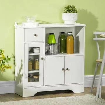 Buffetkast met Glazen Deur – Keukendressoir 80 cm Breed, Verzenden, Nieuw