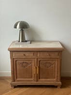 New vintage kastje met nieuw marmer, Verzenden, Eikenhout, Nieuw, 50 tot 100 cm