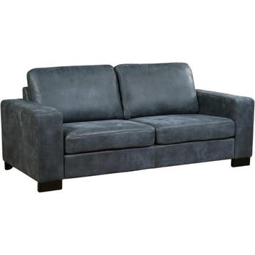 Leren bank Enjoy - 2,5 zits - Kenia Denim (blauw) - Poten, Huis en Inrichting, Nieuw, Ophalen of Verzenden, Modern, 200 tot 250 cm