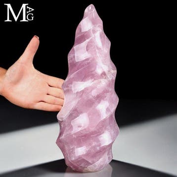 Natuurlijke rozenkwarts uit Madagaskar Grote uitgehouwen
