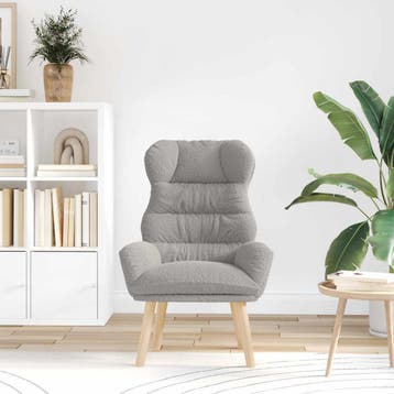 vidaXL Fauteuil Lichtgrijs 69 x 74 x 93 cm Sherpa Stof, Verzenden, Nieuw