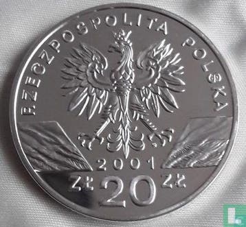 Polen 20 zlotych 2001 (PROOF) Swallowtail, Verzenden, Overige landen, Losse munt, Goud