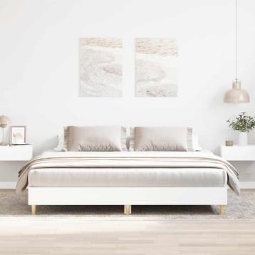 vidaXL Bedframe zonder matras 160x200 cm spaanplaat wit, Huis en Inrichting, Verzenden, Wit, 200 cm, 160 cm