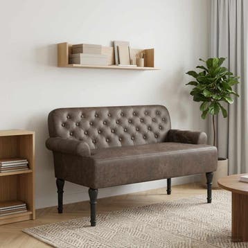vidaXL Loungebank met knopencomfort Donkergrijs 120 x 65 x, Verzenden, Nieuw, Minder dan 150 cm