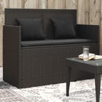 vidaXL Tuinbank met kussens poly rattan zwart, Tuin en Terras, Tuinbanken, Verzenden, Nieuw, Rotan