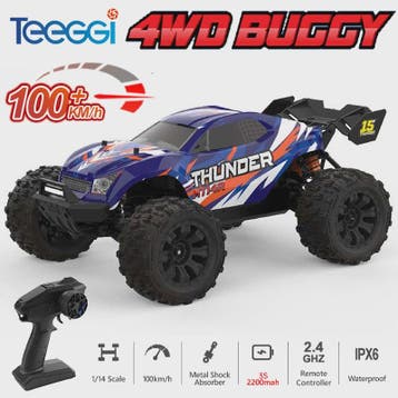 Teeggi 1/14 4WD RC Off-road Auto 100KM/H Borstelloze Motor 3, Verzenden, Nieuw