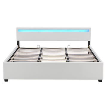 Gestoffeerd bed Lyon - 180 x 200 cm - Wit - LED Verlichting, Verzenden, Nieuw