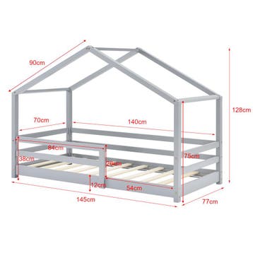 Kinderbed Knätten grenen met matras 70x140 cm lichtgrijs, Verzenden, Nieuw