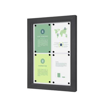 Informatiekast Buiten Whiteboard 4x A4 Breed Antracietgrijs, Nieuw in verpakking