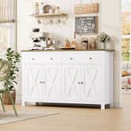 Groot Dressoir - Witte Opbergkast Landelijke Stijl - Keuken, Verzenden, Nieuw