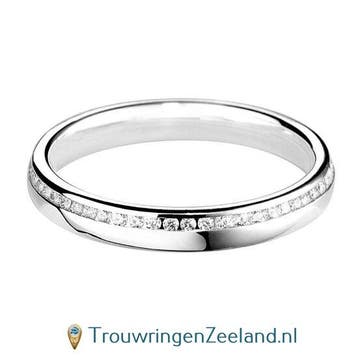 Aanschuifring in 9/18 karaat witgoud of platina 950 Vlakk..., Verzenden, Nieuw