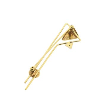 Bicolor gouden abstracte broche met diamant; 0,01 ct., Gebruikt, Ophalen of Verzenden, Met edelsteen, Goud