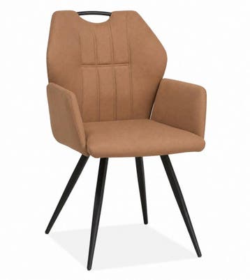 Eetkamerstoel Puck - eetkamerstoelen - Cognac, Huis en Inrichting, Nieuw, Overige materialen