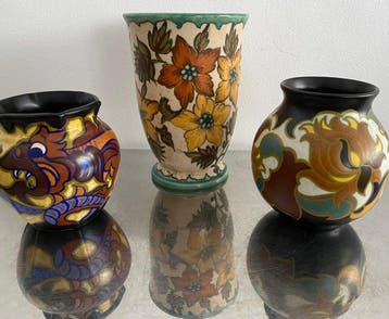 Plateelbakkerij Zuid-Holland, Zenith, Gouda - Vaas (3) -, Antiek en Kunst