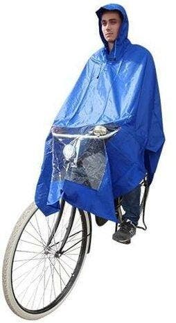 Onmisbaar op de fiets Regen poncho blauw, Nieuw