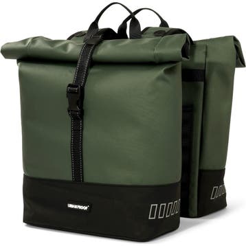 URBAN PROOF double rolltop bag 38L recycled groen, Fietsen en Brommers, Fietsaccessoires | Fietstassen, Verzenden, Nieuw