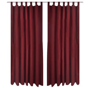 vidaXL Micro-Satijnen Gordijnen met Ringen 140 x 175 cm 2, Verzenden, Nieuw, Rood