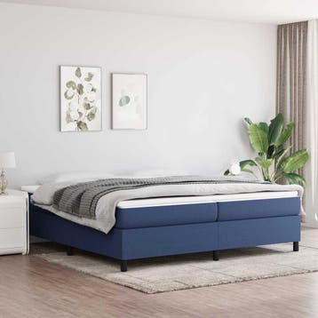 vidaXL Boxspring bed stof blauw 200x200 cm, Overige maten, 200 cm, Stof, Verzenden